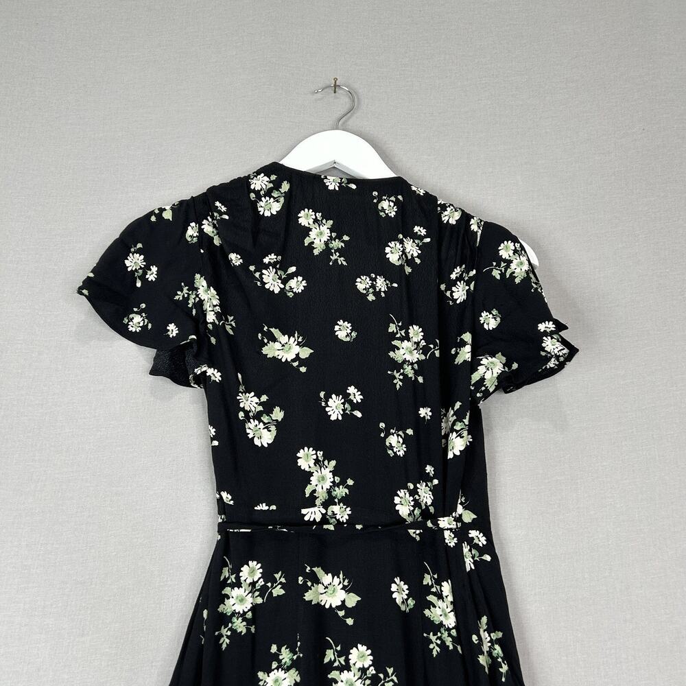 & Other Stories Floral Wrap Maxi Dress Womens 0 Black Prairie Cottagecore Fairy - Picture 10 of 16